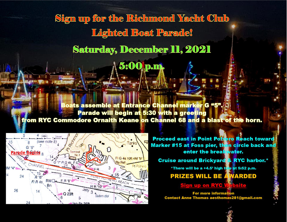 Lighted Boat Parade 12 11 2021 Richmond Yacht Club